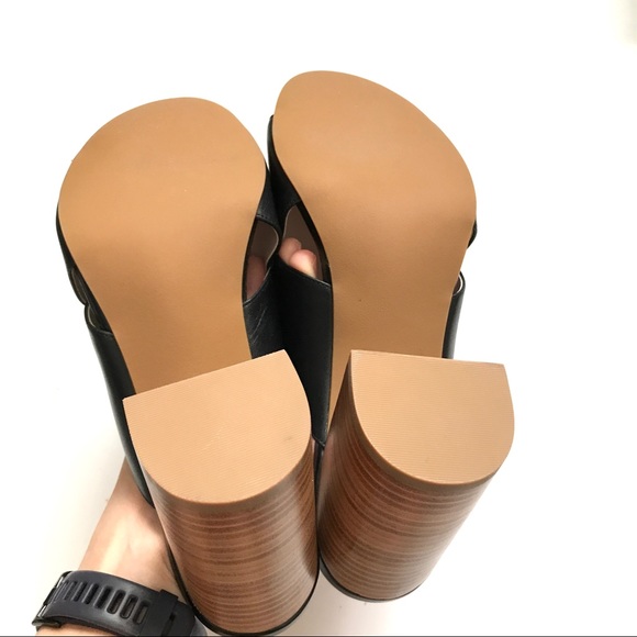 Cole Haan Black Gabby Leather Block Heel Sandals - Picture 9 of 9